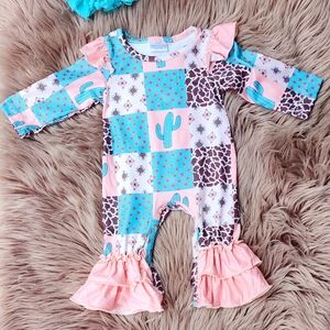 Peachy cactus romper